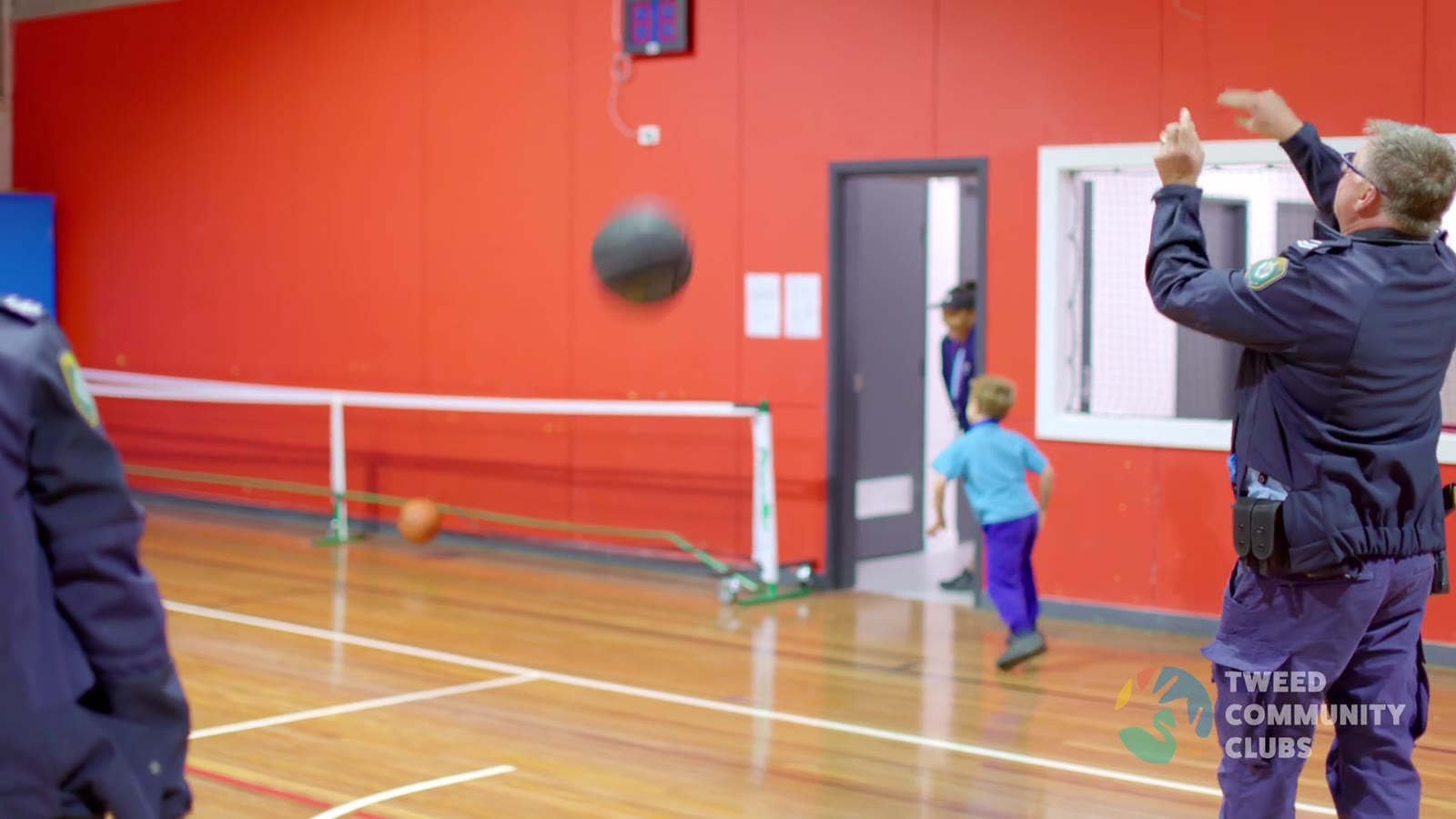 Young people playing in the PCYC Tweed Heads gymnasium